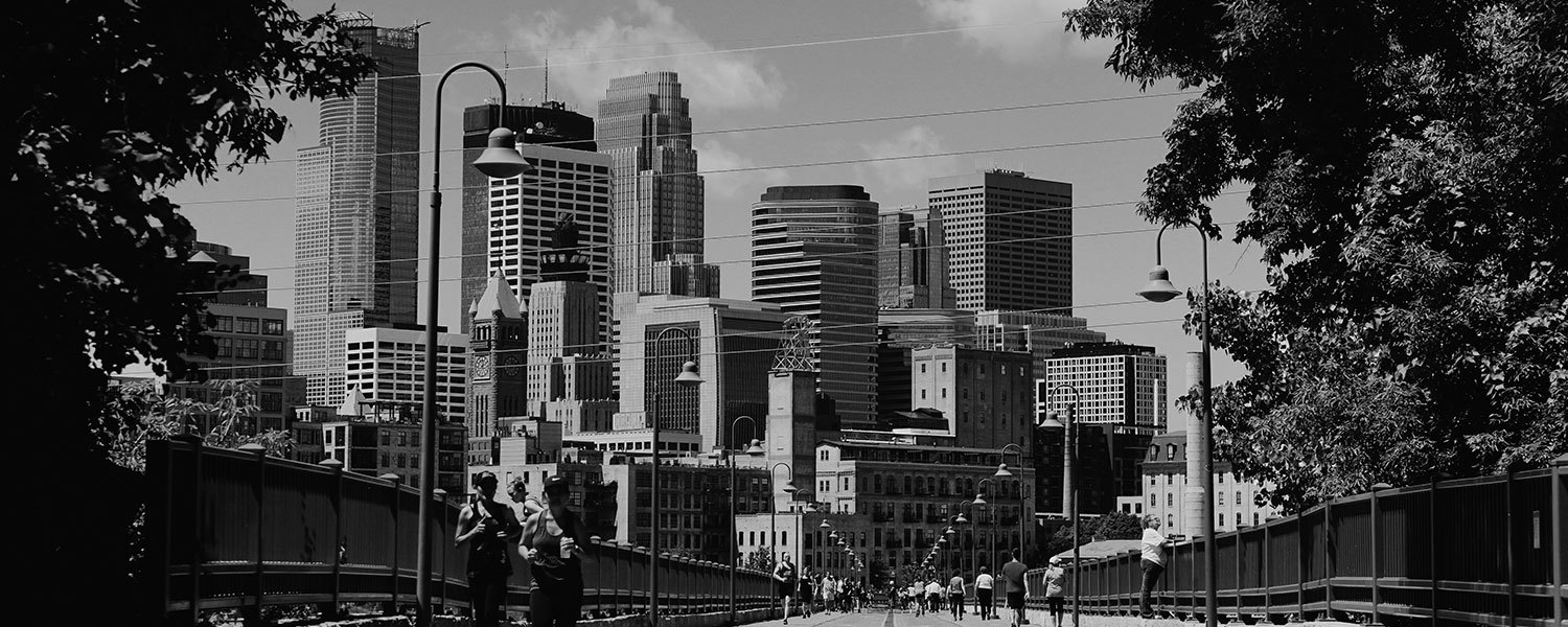 Minnesota skyline from long pathway